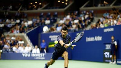 Djokovic returns the ball. AFP
