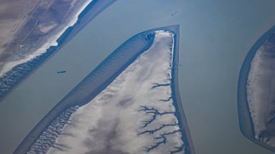 An aerial view of Bubiyan Island. AFP
