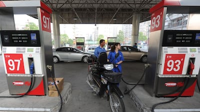 Oil companies are becoming more emission aware as part of the effort to combat climate change. Above, a petrol station in Hefei, China. AFP