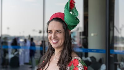 A structural piece elevates a racegoer's outfit