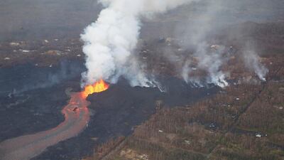 Lava erupts in Leilani Estates during ongoing eruptions of the Kilauea Volcano in Hawaii. Terray Sylvester / Reuters