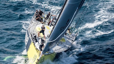 Team Brunel during the In-Port Race in Alicante. In a recent Volvo Race, the team displayed exemplary teamwork when one sailor suffered injury. David Ramos/Volvo Ocean Race