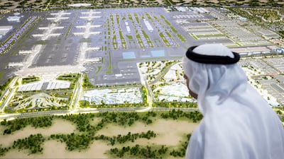 A model of Al Maktoum International Airport on display in Dubai. AFP