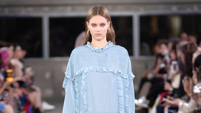 Frills and ruffles adorned most of the womenswear looks at Valentino