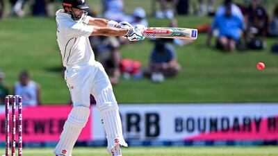New Zealand's Daryl Mitchell bats against England. AP