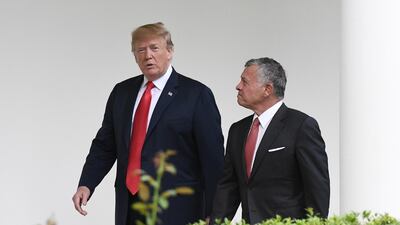 US President Donald Trump and King Abdullah II of Jordan at the White House. Olivier Douliery / EPA