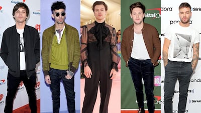 One Direction L-R: Louis Tomlinson, Zayn Malik, Harry Styles, Niall Horan and Liam Payne.