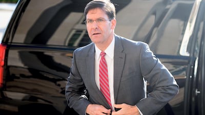 The US's Defence Secretary Mark Esper arrived in Saudi Arabia on Monday. AFP
