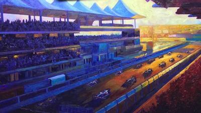 An F1-inspired painting by Brent Benger. Courtesy of Brent Benger