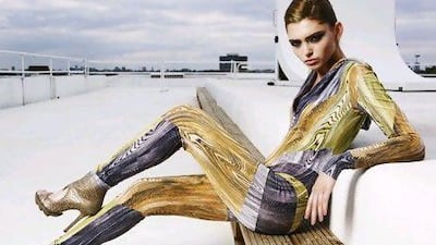 Jumpsuit, Dh4,195, Pam Hogg. Shoes, stylist's own.