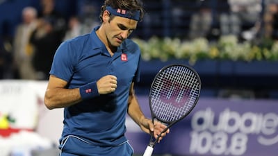 Roger Federer at the 2019 Dubai Duty Free Tennis Championships. Reuters