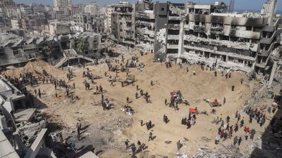 Al Shifa Hospital in Gaza city lies in ruins after Israel's air and ground offensive. AP
