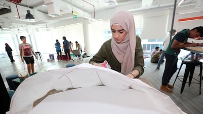 The pre-college students, such as Sondos Mahmoud, thought about the hobbies we can develop on Mars, how we might play football there, for instance. Chris Whiteoak / The National