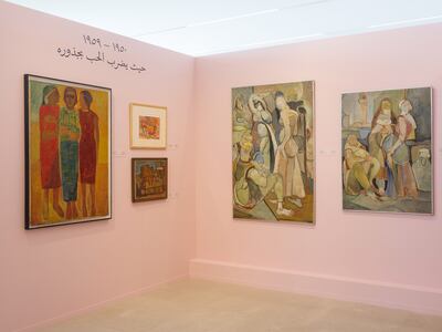Guiragossian’s early earth-toned paintings gave way to increasingly vibrant colours, a change his daughter links to the happiness of marriage and fatherhood. Photo: Bassam Frieha Art Foundation