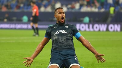 Pachuca's Venezuelan forward Salomon Rondon celebrates scoring. AFP