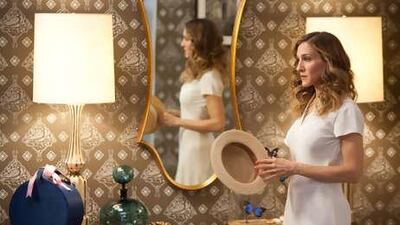 Sarah Jessica Parker as Carrie Bradshaw in the film Sex and the City 2, which was set in Abu Dhabi but filmed in Morocco.