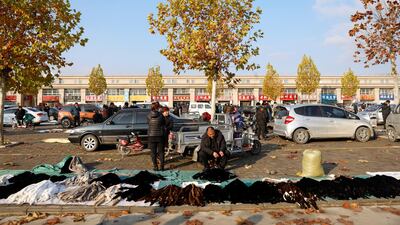Mink fur traders wait for customers at an open air market in Li county, Hebei province, China. Reuters