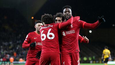 SUB: Divock Origi – 7. The Belgian replaced Diaz for the last five minutes and his brave challenge with Meslier set up the fifth goal. PA