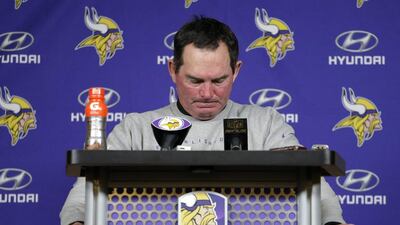 Qualifying for play-offs but missing out at the first hurdle was hard to take for Minnesota Vikings coach Mike Zimmer. Nam Huh / AP Photo