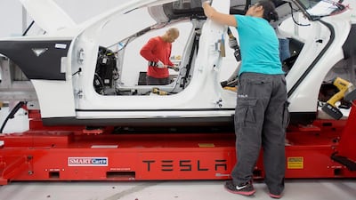 Tesla was voted one of the most innovative companies by Forbes this year for its product innovations. Noah Berger / Bloomberg