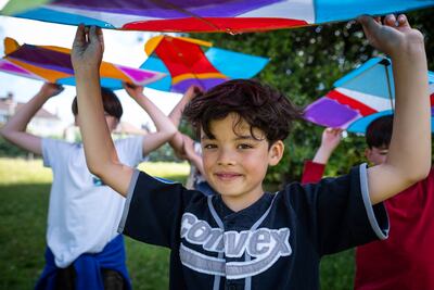 Children with Afghan kites. Photo: Fly With Me