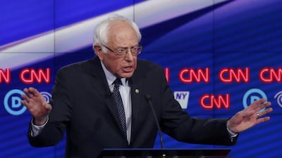 Democratic US presidential candidate Bernie Sanders speaks during a Democratic debate in New York. Lucas Jackson / Reuters