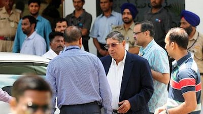 N Srinivasan, president of the Indian cricket board, is under pressure to resign. AP Photo