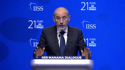 Jordanian Foreign Minister Ayman Safadi said a timeline for the withdrawal of Israeli forces from Gaza is 'imperative'. Photo: IISS