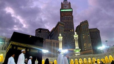 Muslims circle the Kaaba at the Grand Mosque in the holy city of Mecca. Hotel room rates in Mecca have been rising since 2009. Amr Abdallah Dalsh / Reuters