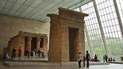 The Temple of Dendur in The Sackler Wing at The Metropolitan Museum of Art in New York.