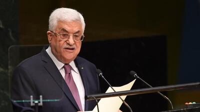 Palestinian president Mahmud Abbas addresses the 69th Session of the UN General Assembly n New York. (AFP PHOTO/Don Emmert)