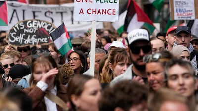 The pro Palestine demonstrators wanted Israeli contestant Eden Golan banned from the Eurovision Song Contest. AP