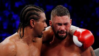 Tony Bellew with David Haye after winning the fight. Andrew Couldridge / Reuters
