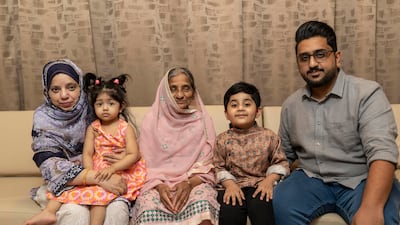 Four generations: Abedunisa Siraj with her daughter, grandson and two great-grandchildren. Antonie Robertson / The National