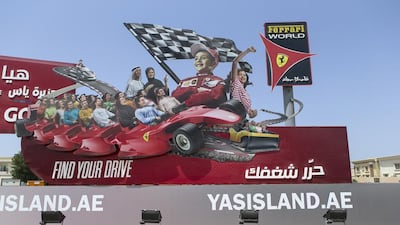 A huge three-dimensional billboard promotes Yas Island in Abu Dhabi. Antonie Robertson / The National