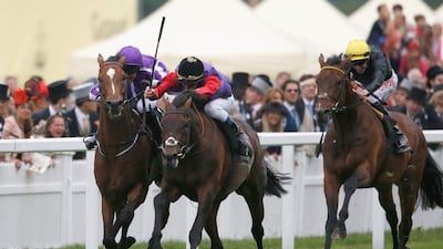 ASOlivier Peslier riding Dartmouth wins the Hardwicke Stakes on Day 5 of Royal Ascot. Alan Crowhurst / Getty Images