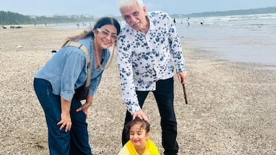 The writer's parents and daughter on holiday together. Photo: Bharat Saroopa