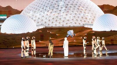 A show titled “This Is The Future”, during the 46th UAE National Day celebrations at Mushrif Palace. Rashed Al Mansoori / Crown Prince Court - Abu Dhabi