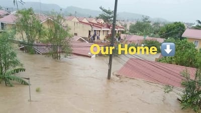 The Aguirre family were separated as surging flood waters submerged their home in minutes