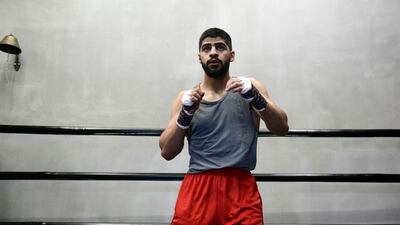 Emirati boxer Majid Al Naqbi trains at Kane's Boxing Academy in Abu Dhabi.
