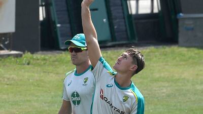 Australia players during training at the Rawalpindi Cricket Stadium. AFP