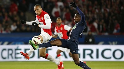 Blaise Matuidi, right, has been a permanent fixture in the PSG team since moving from St Etienne in 2011. Kenzo Tribouillard / AFP