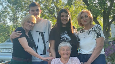 Dr Kateryna Pak, third from left, with her family in Zaporizhzhia, Ukraine, before the war. They worry about a potential nuclear disaster at a power plant under Russian control about 100 kilometres from their home. Photo: Kateryna Pak