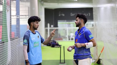 Uddish, left, and Tanish Suri during training at Insportz in Dubai