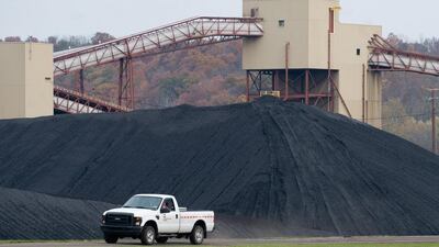 Coal at American Electric Power’s Mountaineer coal power plant in New Haven, West Virginia. Donald Trump’s energy policy is geared towards supporting domestic coal rather than renewables. Saul Loeb / AFP