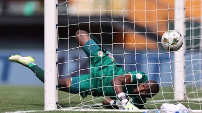 Mozambique goalkeeper Ernan Siluane allows Bebe's free-kick to slip through his grasp for Cape Verde's opening goal. AFP