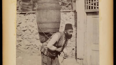 A wineseller in 19th-century Istanbul. Part of the Gigord Collection at the Getty Research Institute. Courtesy Getty Research Institute