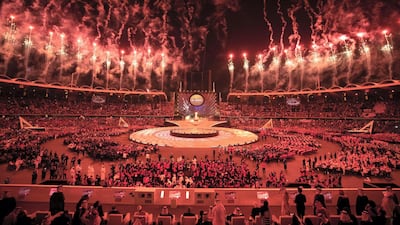 A fireworks display marking the end of the opening ceremony of the Special Olympics World Games in Abu Dhabi. Hamed Al Mansoori for the Ministry of Presidential Affairs