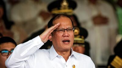 Departing president Benigno Aquino during a testimonial parade and review at Camp Aguinaldo, Quezon City, Manila, on June 27, 2016. EPA