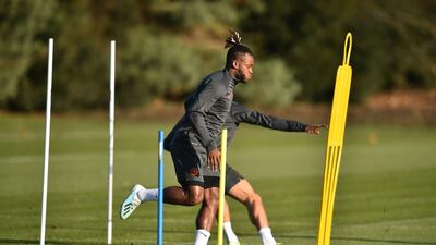 Chelsea's Belgian striker Michy Batshuayi attends a training session a the Cobham training facility. AFP